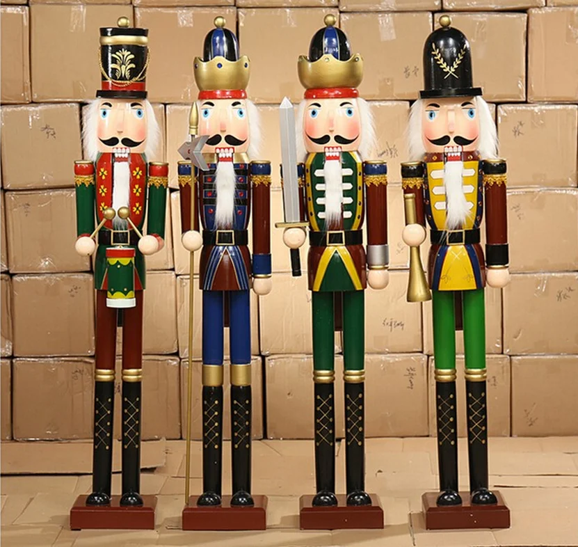 2017 Large size 1.8 Meter christmas wooden nutcrackers for home decor