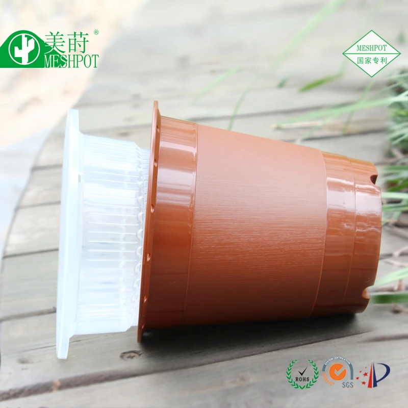 Double wall root control transparent plastic air pruning pot tropical orchid flower pot
