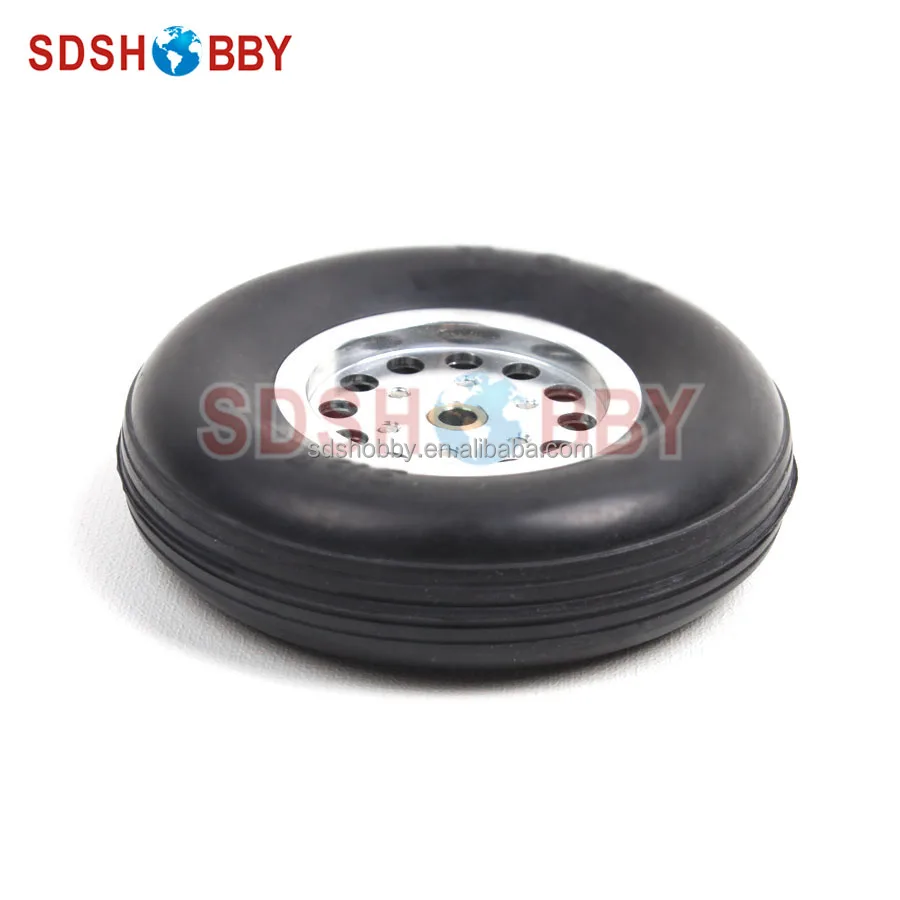 RC Airplane 4in/105mm D105*H28*5mm Rubber Wheel with CNC Aluminum Hub