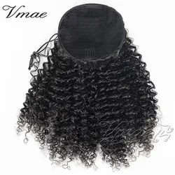 VMAE 100g Burmese 3A 3C 4B 4C Afro Kinky Curly Raw Virgin Hair Weaves One Donor Human Hair Drawstring Ponytail With Easy Combs