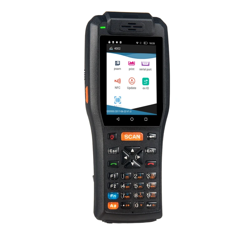  Портативный Android PDA терминал для сбора данных с термопринтером RFID считыватель смарт-карт лазерный сканер штрих-кодов