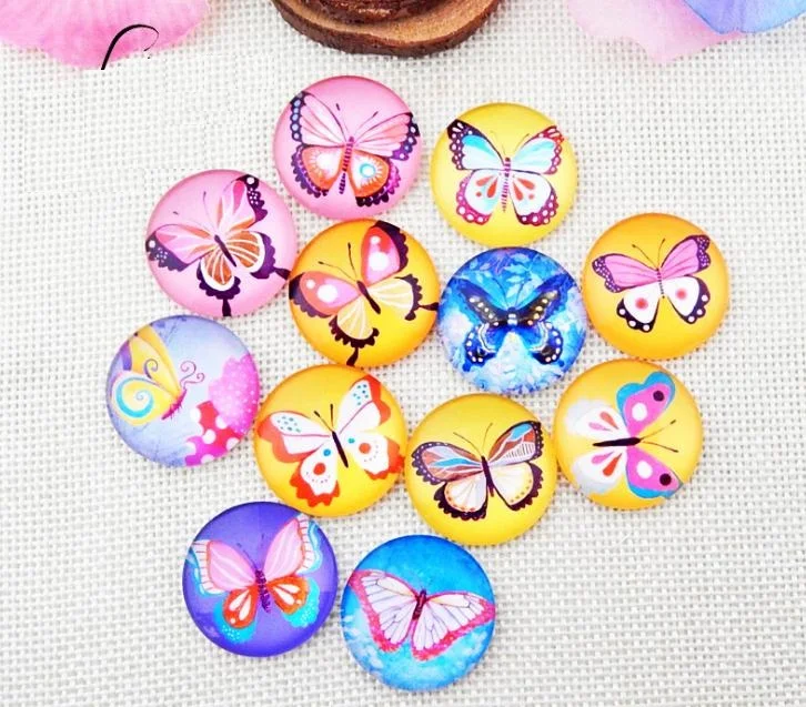 12mm Butterfly Jewel Decorative Metal Pins Craft GLASS stone Gem Scrapbooking Brads for gifts decorate office paper fastener diy