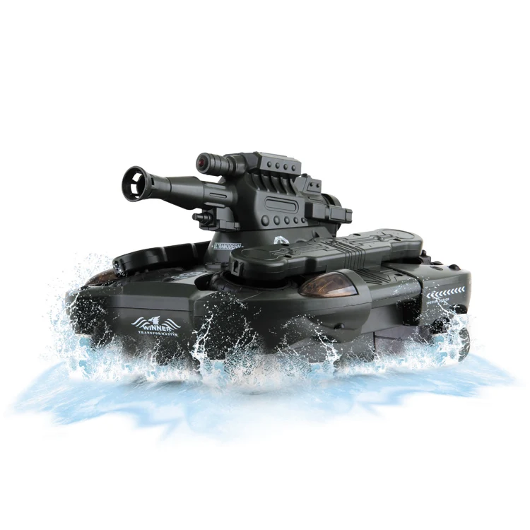 amphibious toys 12 channel infrared shooting rc tank with LED light