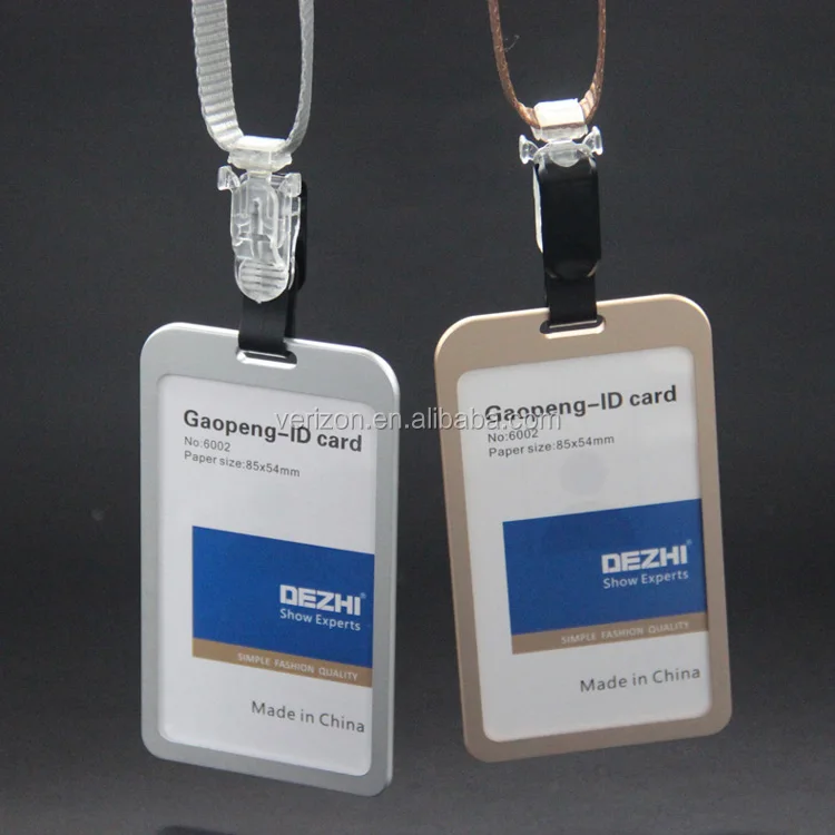 Genuine aluminium alloy ID Card Holder Vertical Strap Lanyard for Retractable Badge