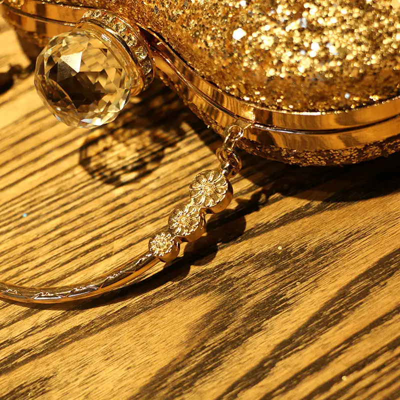 New Heart Shape Bridal Wedding Women Handbag Shiny Flash Sequins Rhinestone Chain Bag Shoulder Messenger evening bags for ladies