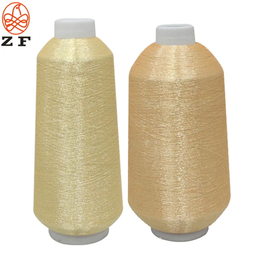 Pure silver and pure Golden Metallic yarn with 150d 450d 600d polyester or rayon