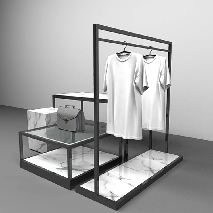 Retail Shop Garment Hanging Display Stand Racks For Clothing Store