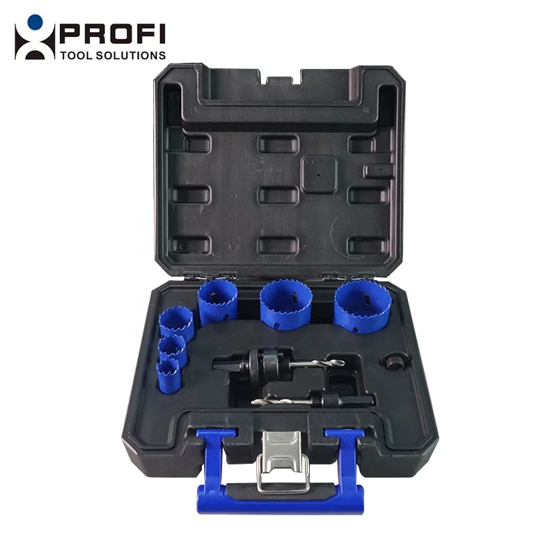 Profitools OEM 9 PCS 20mm - 54mm Electrician Hole Saw Kit / Plumber Hole Saw Set in Case