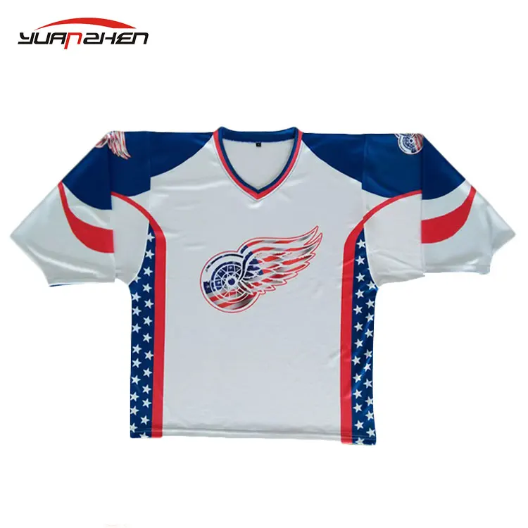 Custom size and pattern unisex plain custom sublimated ice hockey jersey