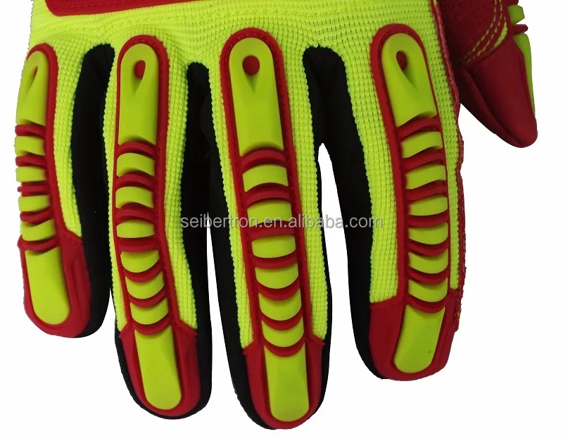 Seibertron HIGH-VIS HRIG EN388 4132XP Oilfield Anti Impact Gloves Palm Reinforcement Gloves Rigging Working Gloves