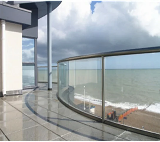 U shape bent Glass Curved Tempered  YIDA Glass balcony  balustrade handrail railing