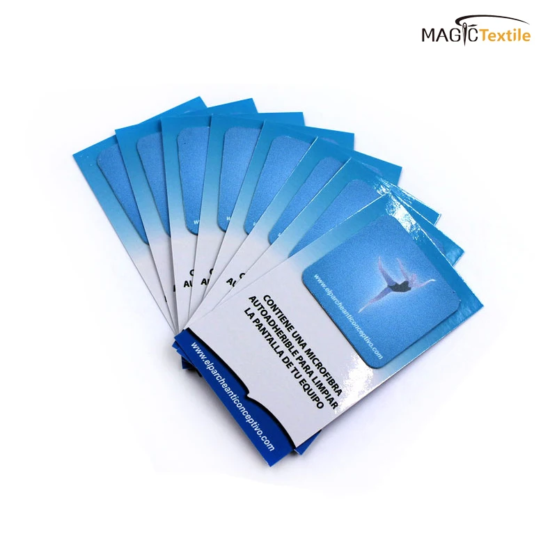 custom mobile phone sticker microfiber sticky screen cleaner for smart phone screen