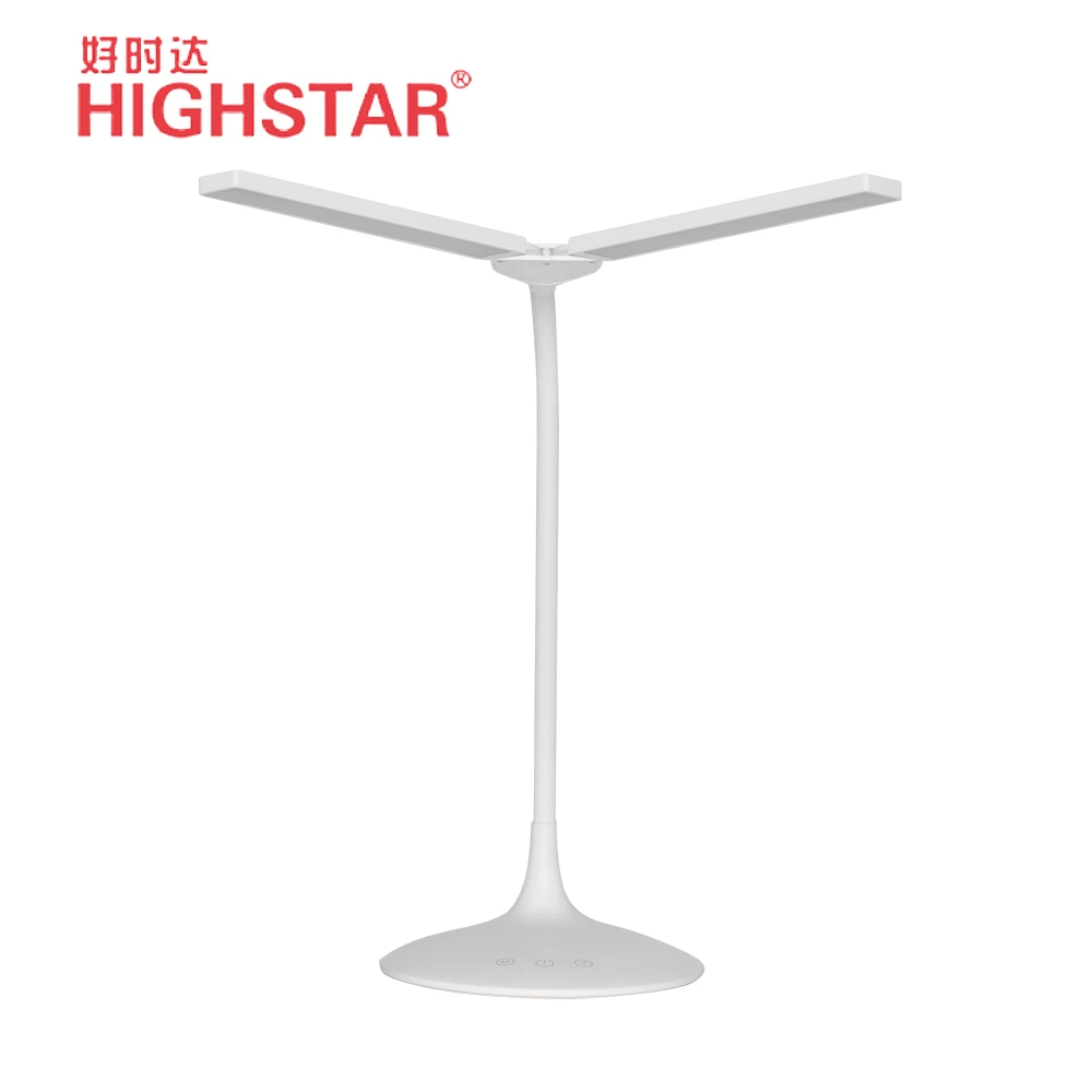 two in one Led Book Cordless Reading Desk Lamp with two lamp heads, portable lamp with rechargeable battery