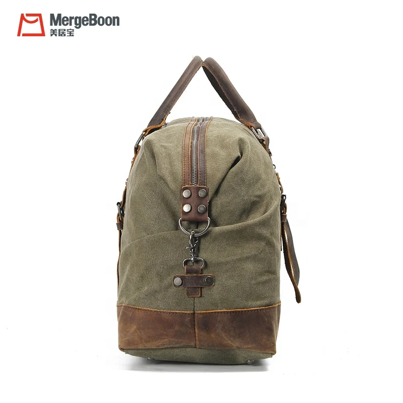 Мужская Дорожная холщовая и кожаная спортивная сумка с плечевым ремнем