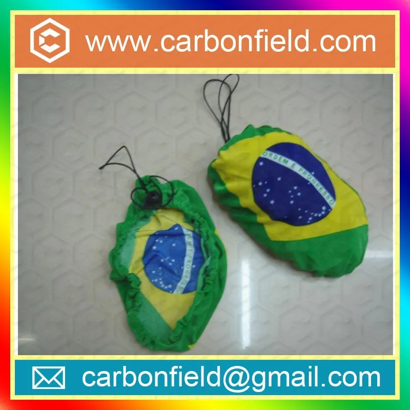 Brasil flag car mirror sock for promotion