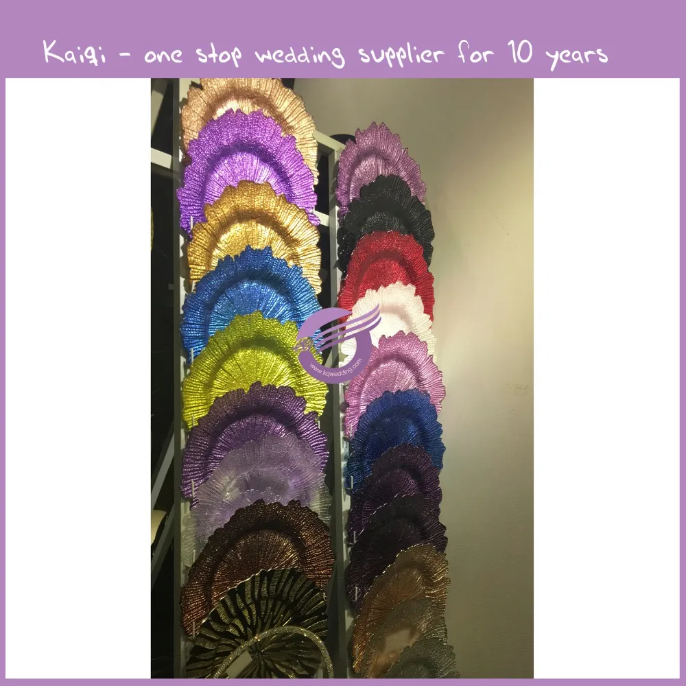 PZ29000 rose gold Reef Glass Charger Plate wholesale