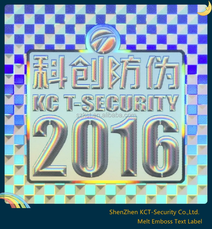 Wholesale Crystal Emboss Text Effect Hologram Sticker