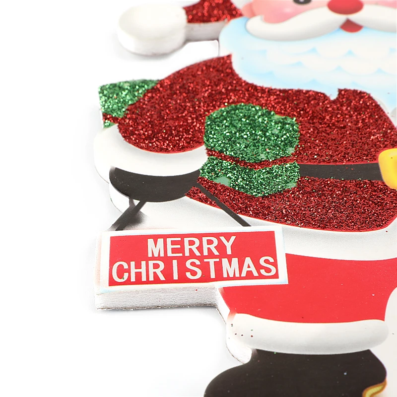 Custom red bright powder Santa Claus and gift pendant for Christmas other holiday hanging decoration