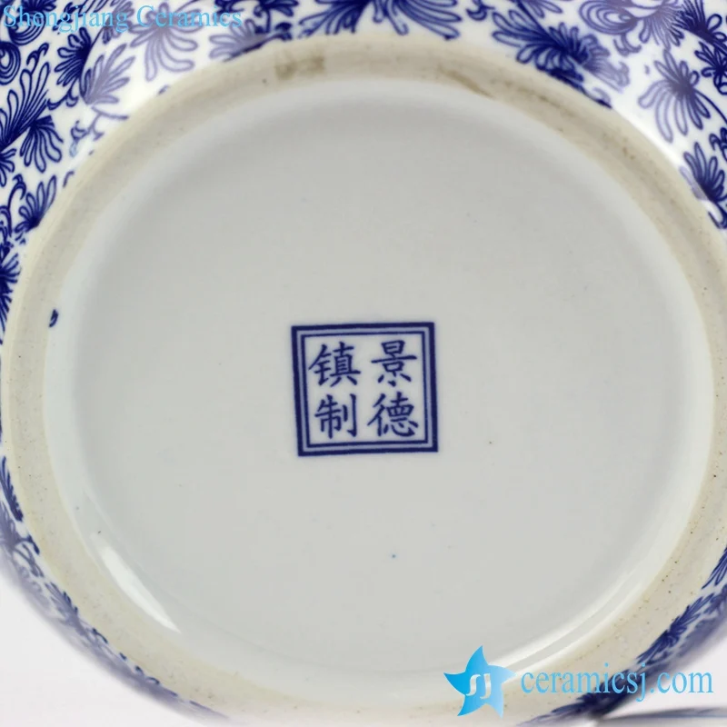 RZIX02 Blue and white porcelain twinning leaf ceramic cookie jar storage container tea porcelain jars