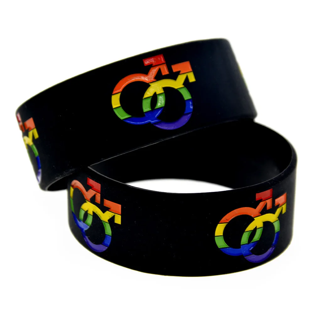 Gay Lesbian LGBT clear rainbow silicone writable rubber wristband custom bracelet cheap