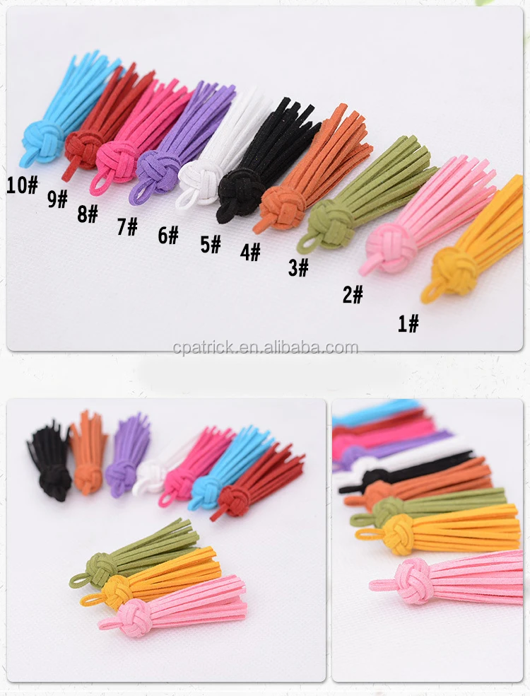 wholesale leather/silk tassel keychain with leather tassel