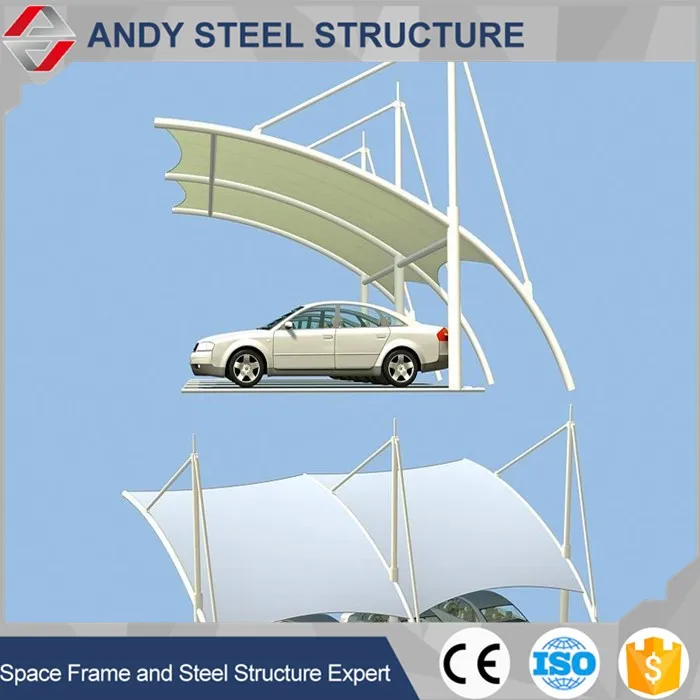 
Prefab PVC Waterproof Membrane Structure Car Parking Shed Roof 