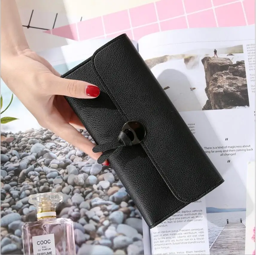 2018 fashion woman solid color long wallet without logo