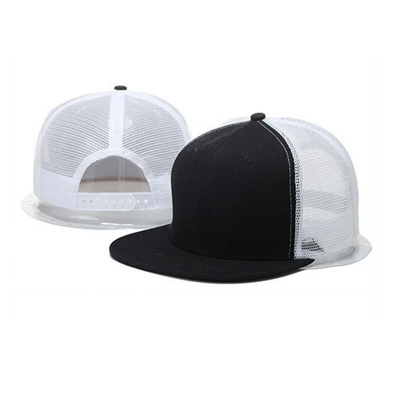 Custom Logo Flat Brim Hats Trucker Mesh Snapback Camo Caps