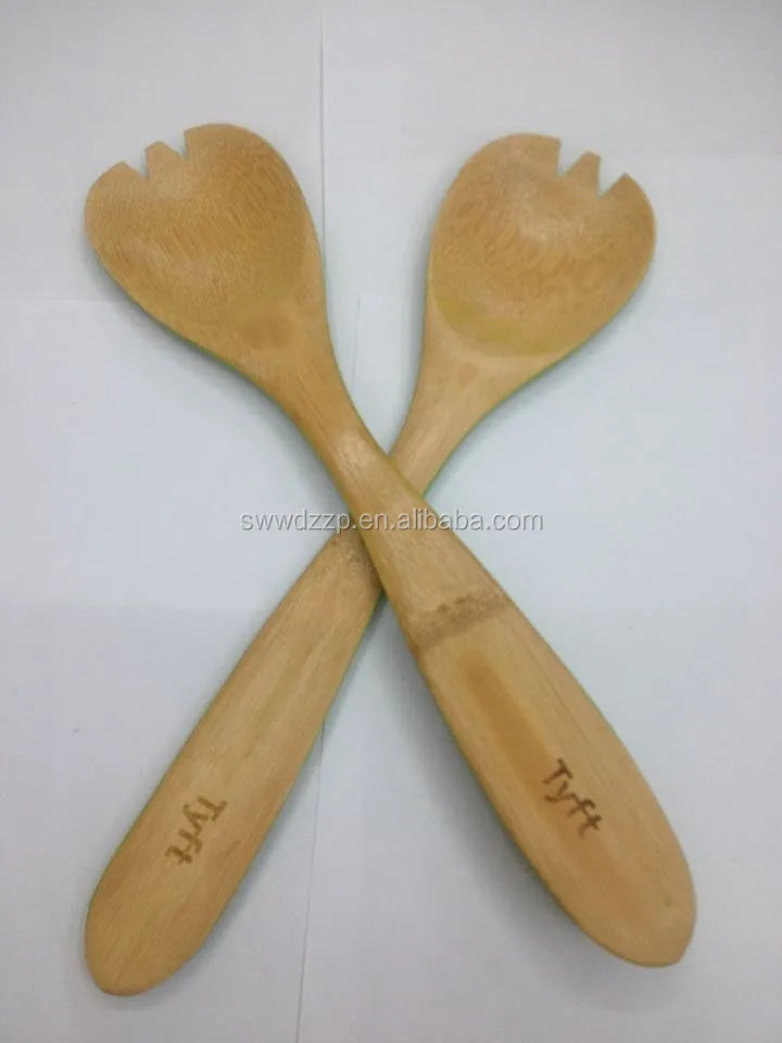 
Eco-friendly wholesale hot selling colored bamboo salad maker spoon for sale 