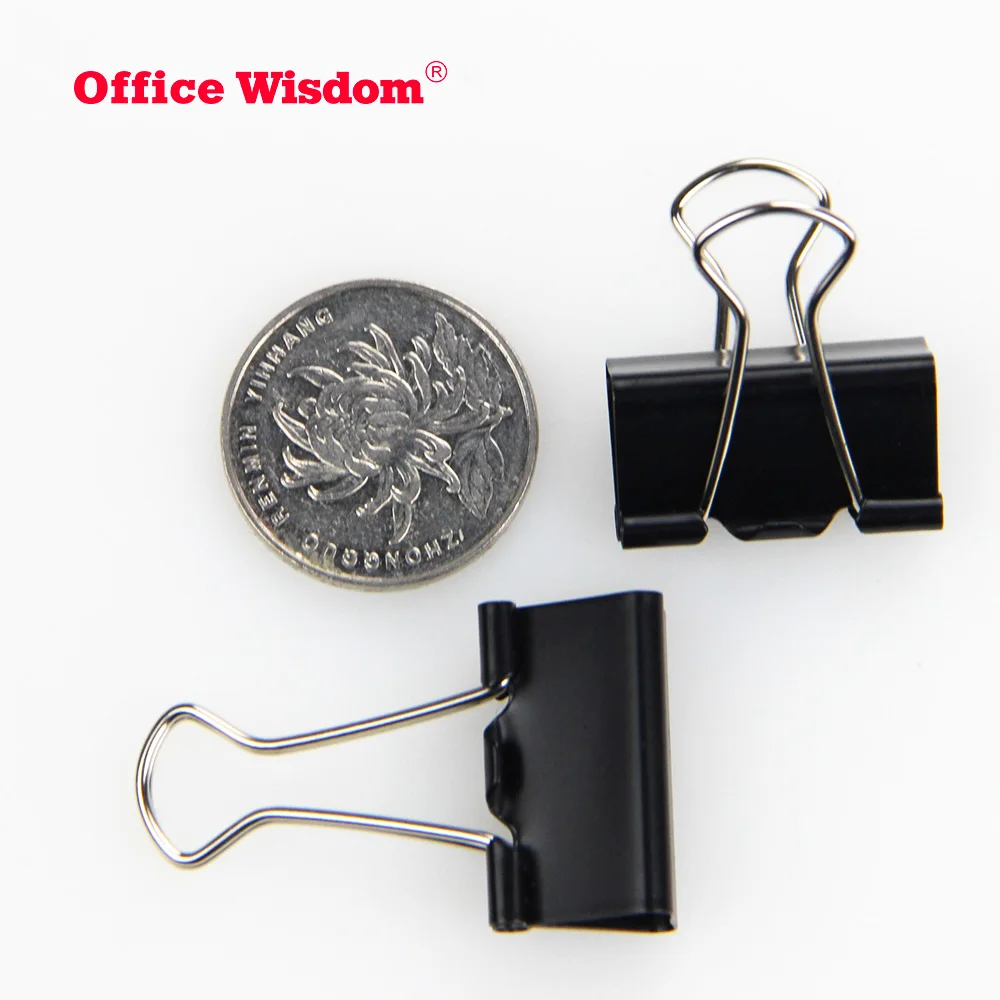 Black Metal Binder Clips 15 19 25 32 41 51mm Notes Letter Paper Clip Securing clip