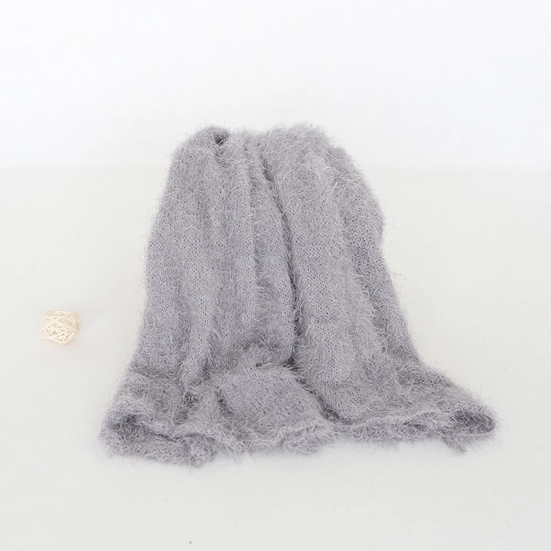 Newborn  stretch knit wrap Fuzzy Jersey wrap Layer photo props Baby soft swaddle blanket Sack Photography props