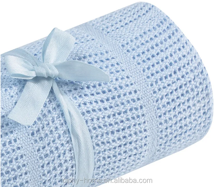 Cotton  Cellular Baby Blanket  Pram Cot Bed  Basket Crib Blanketfor NEW born  baby