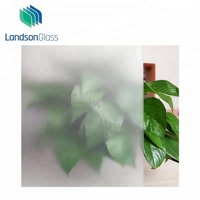 6MM Clear Acid Eched Frosted Tempered Glass for Bathroom