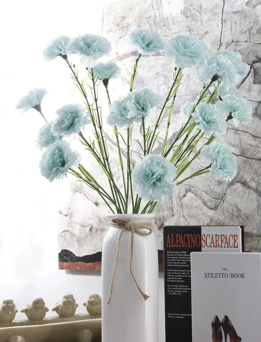 YI WU ZERO High Quality Real Touch Hot Sale Simulation Flower Silk Carnation Artificial Flower For Home Wedding Party Decoration