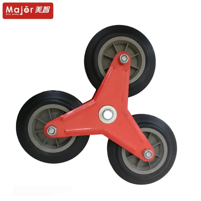 Stair Climbing Wheels with Plastic Rim Trolley Wheel 6 Inch Solid Rubber