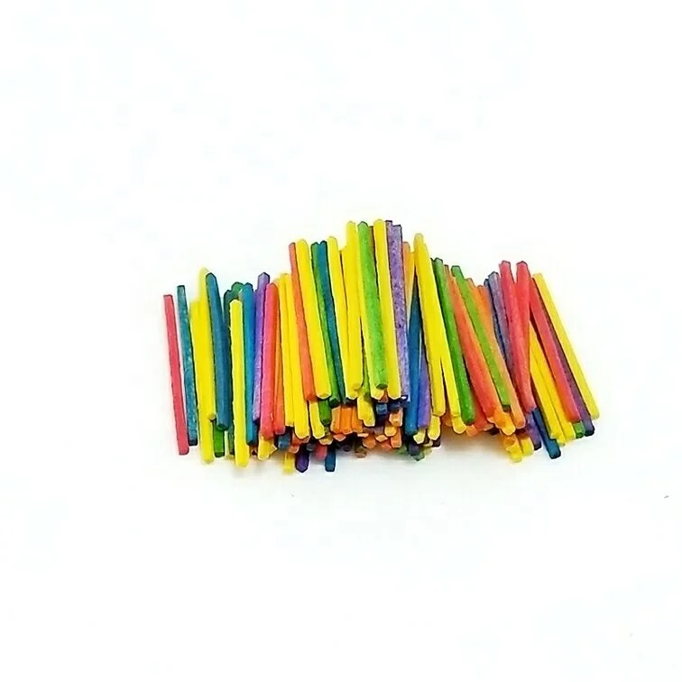 wooden color match sticks for kids DIY handle craft kit
