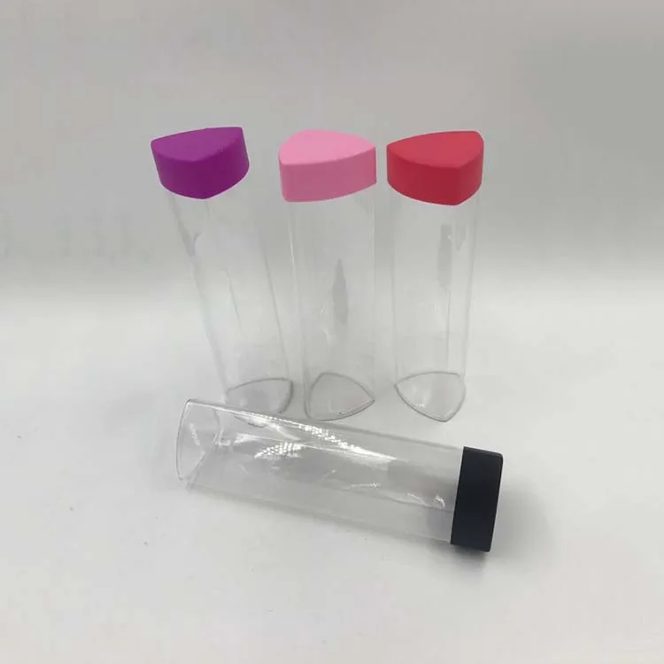 Multifunctional petg pvc clear triangle containers plastic tube packaging tube