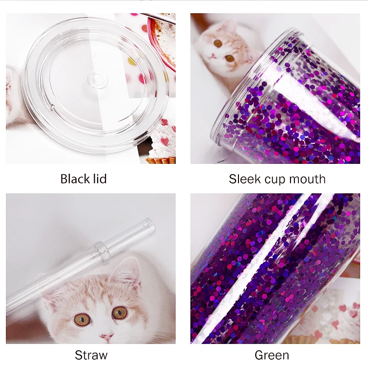 Top Seller Personalized Hard Plastic Glasses Fruit Custom Logo Portable Cup With Straw