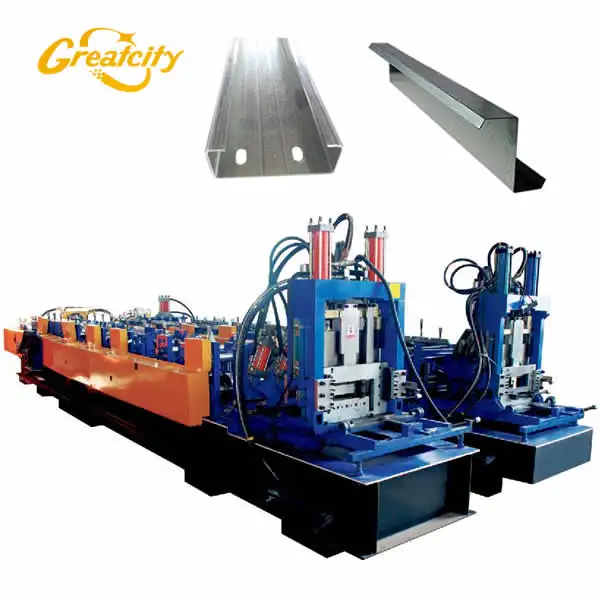 Factory Fully automatic 60-300type c z purlin roll forming machine U shape C channel forming machine