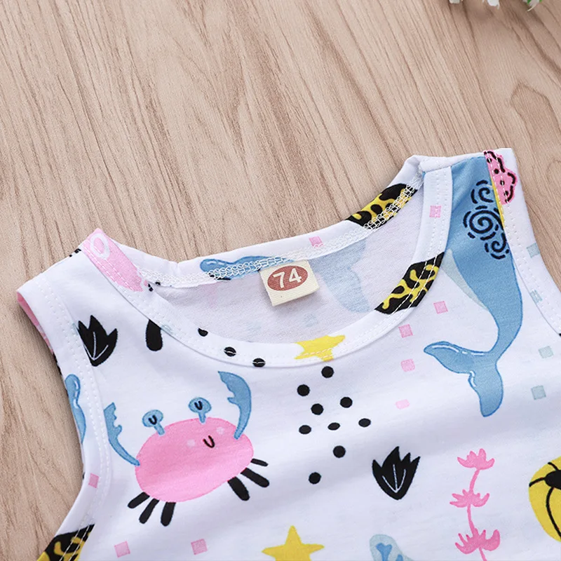 2019 summer Ocean Animal full print KIDS BODYSUITS ROMPERS infant cotton romper 0-2years