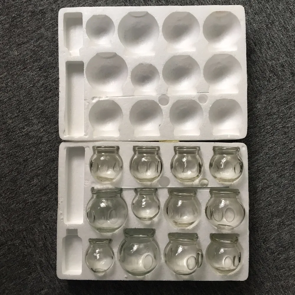 Glass cupping facial massage vacuum cups