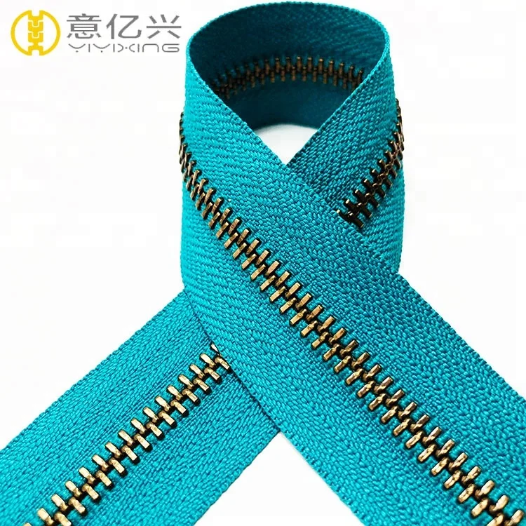 Metal Zip Metallic zipper Tape 5 By The Yard #5 Gold Teeth Magnetic Long Chain Metal Zipper