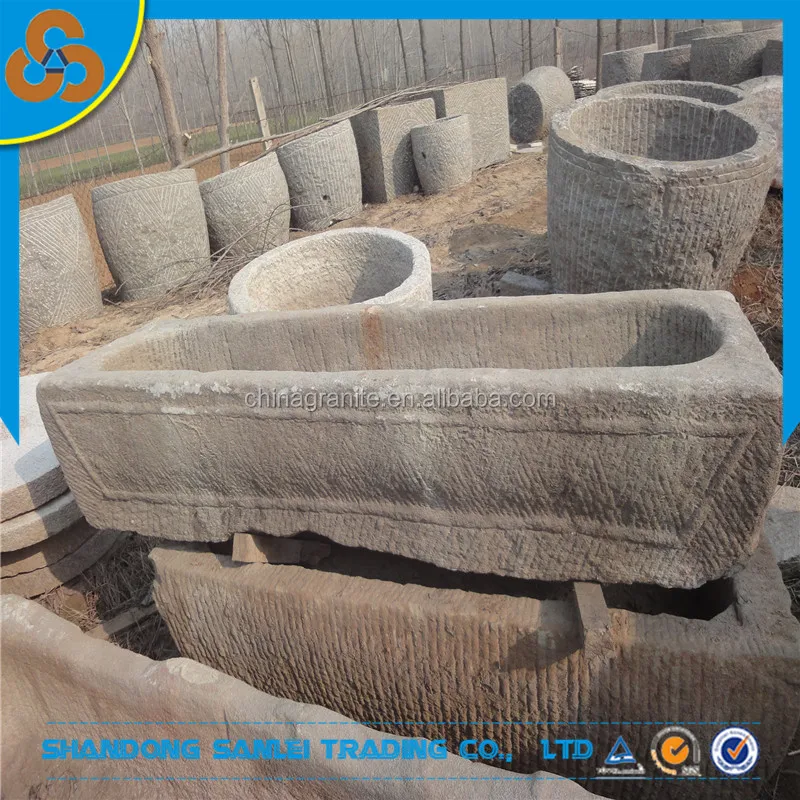 Garden decoration granite used antique water trough