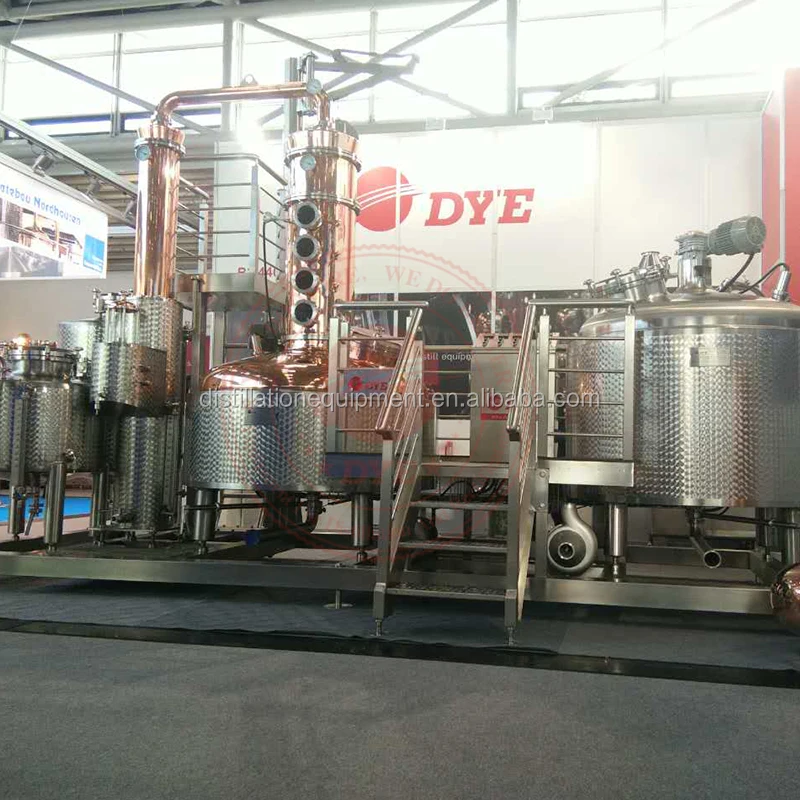 
USA hot saleTurnkey 900L SKID MOUNTED copper stills vodka whisky moonshine distillery 