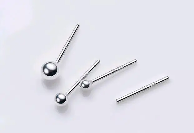 
SE104-112 Halo men and women classic sterling silver 999 ear sticks nurse earrings 