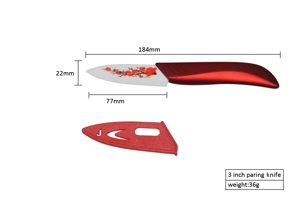 
Hot selling top quality flower ceramic kitchen knife set 