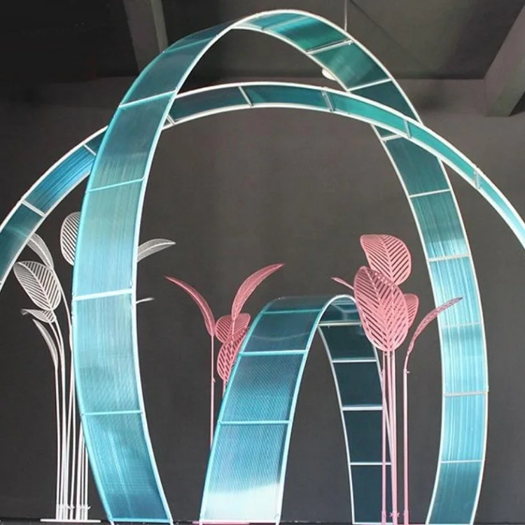 2019 New design Outdoor weddings decoration rainbow shape white PVC wedding arch