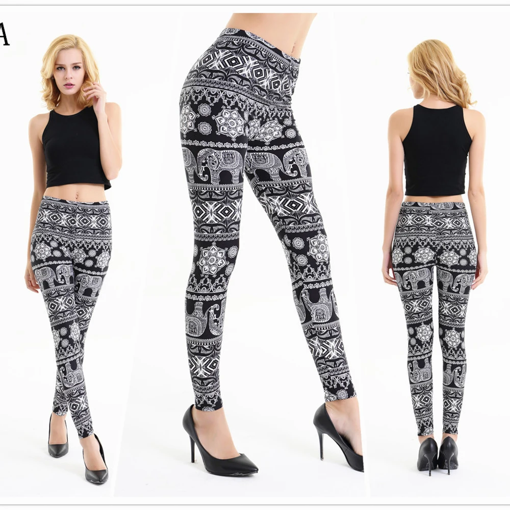 wholesale xl brushed leggings elephant design plus size milk tights women leggings