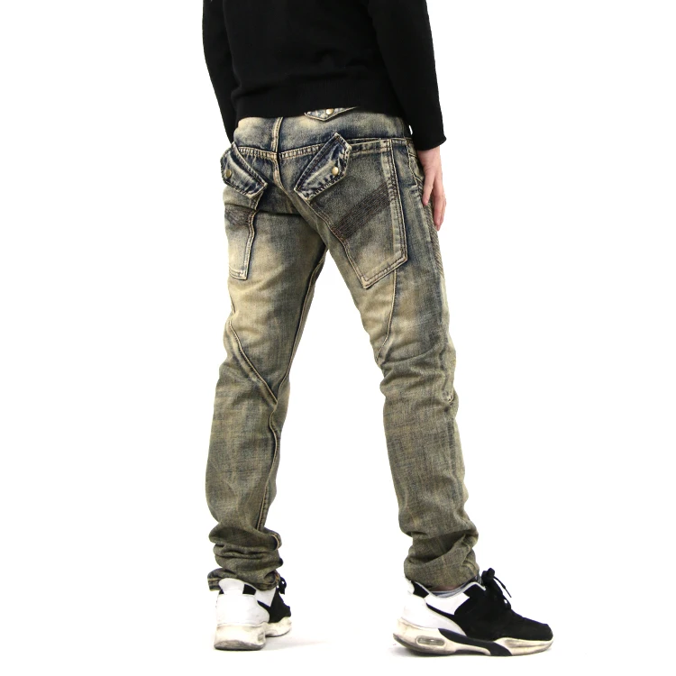 Bulk order men buttons moto biker jeans 100% cotton wholesale china