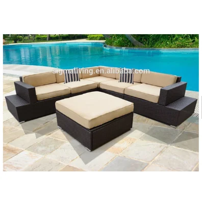 Hot sale modern style outdoor furniture living room rattan corner sofa set